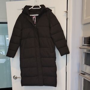 London Fog Women's Full Zip/Snap Closure Hood Puffer Coat Full Length XL NWT